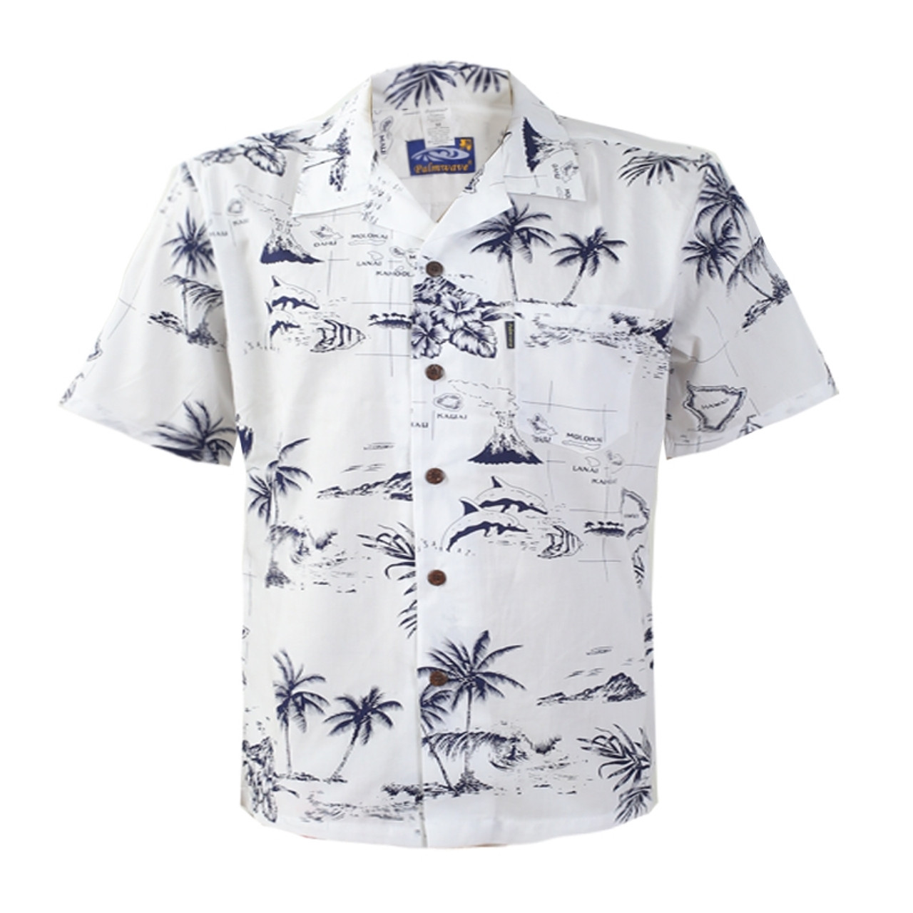 Aloha Shirt - White Map